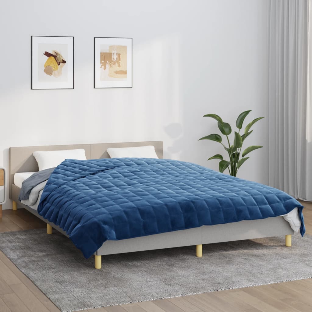 vidaXL Weighted Blanket Blue 200x225 cm 9 kg Fabric