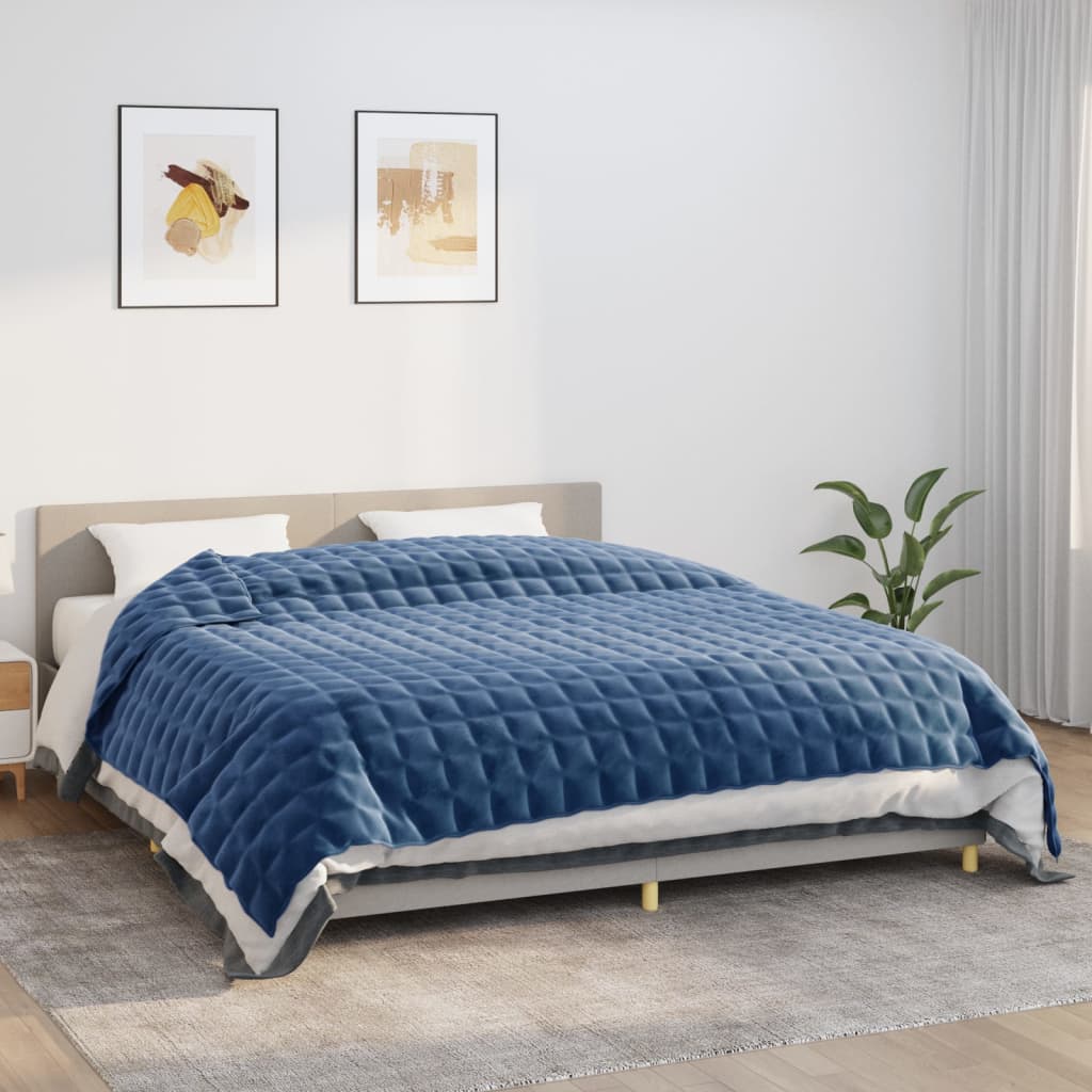vidaXL Weighted Blanket Blue 220x260 cm 15 kg Fabric