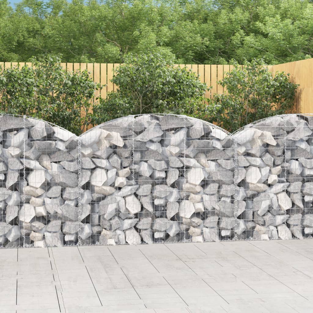 vidaXL Arched Gabion Basket 150x30x100/120 cm Galvanised Iron