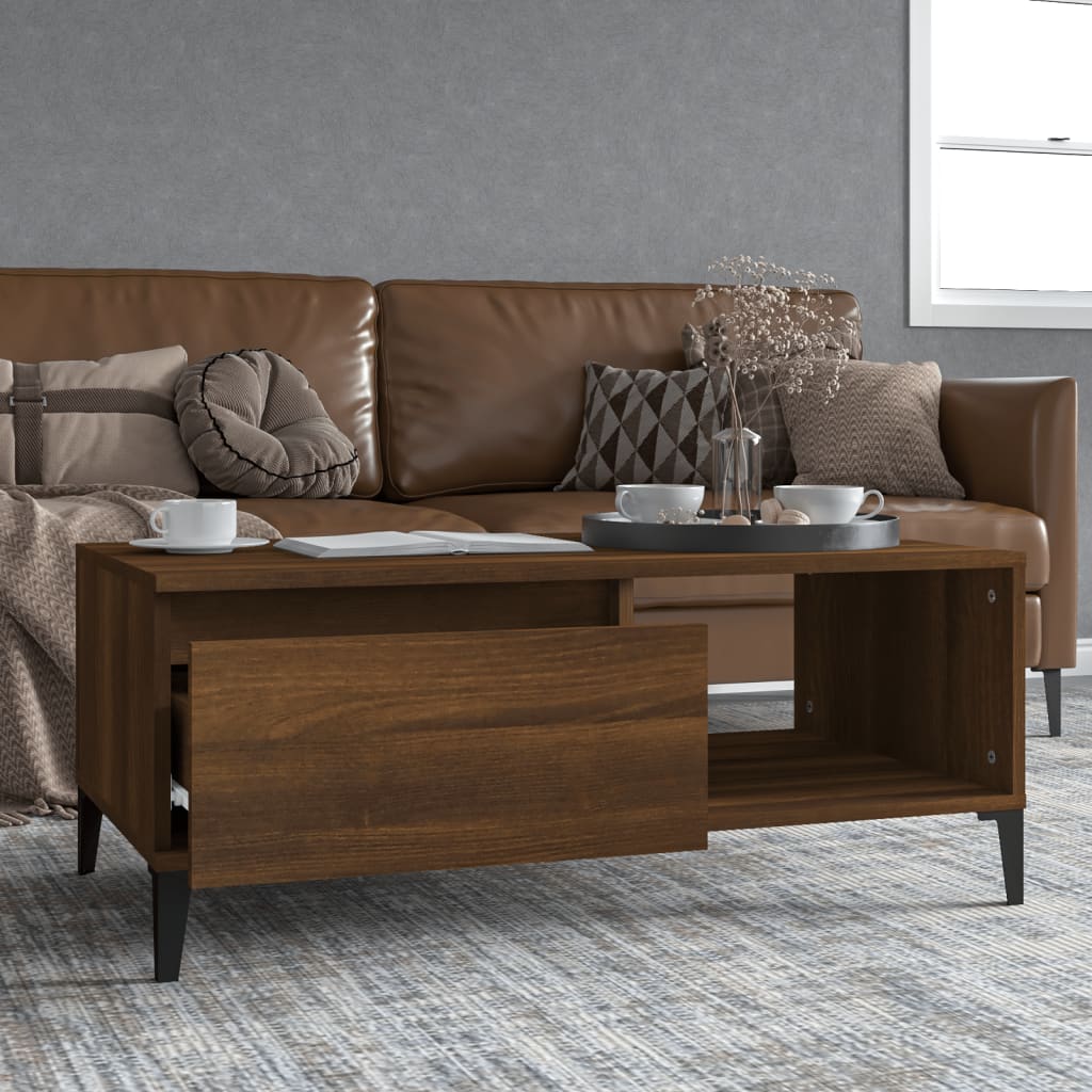 vidaXL Coffee Table Brown Oak 90x50x36.5 cm Engineered Wood