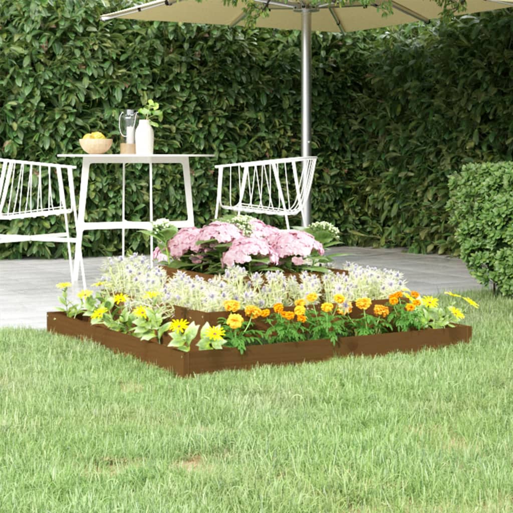 vidaXL Planter Honey Brown 110x110x27 cm Solid Wood Pine