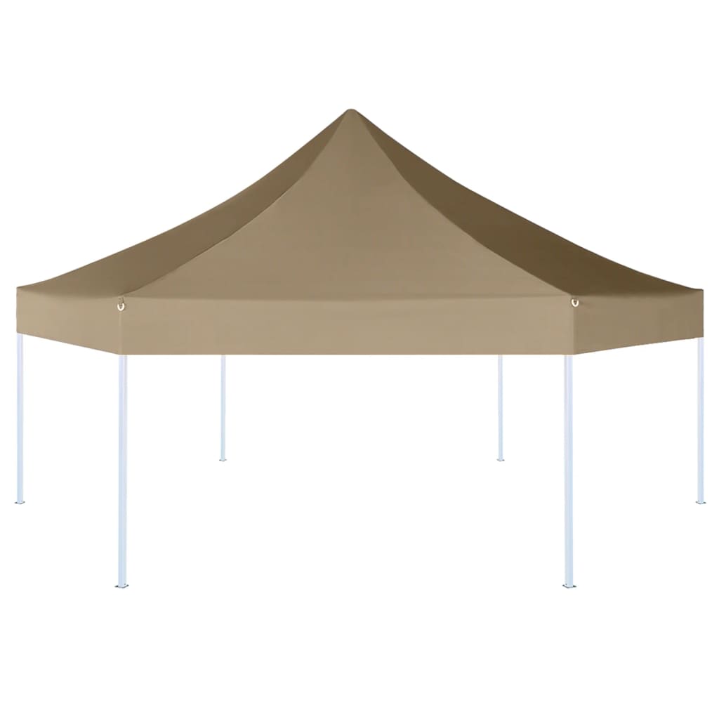 vidaXL Hexagonal Pop-Up Foldable Marquee 3.6x3.1 m Taupe 220g/må_