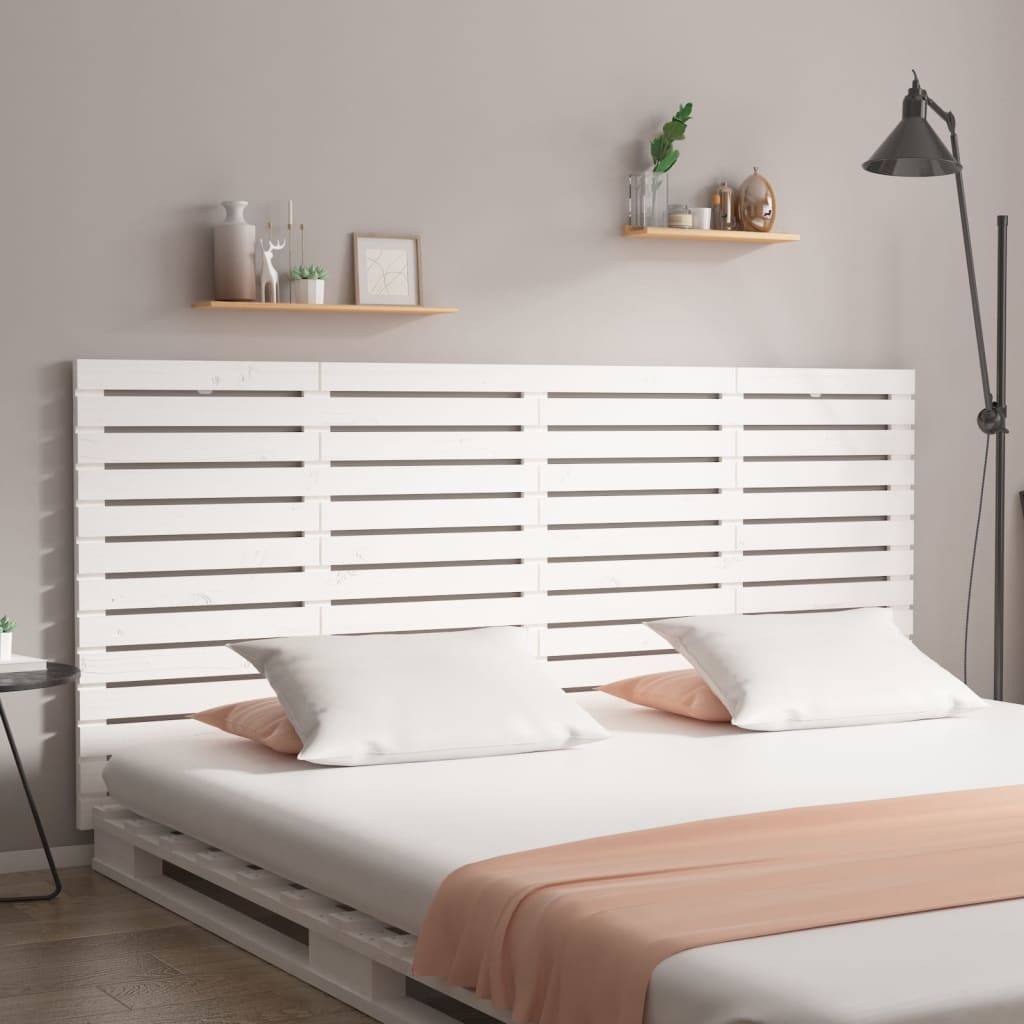 vidaXL Wall Headboard White 156x3x91.5 cm Solid Wood Pine