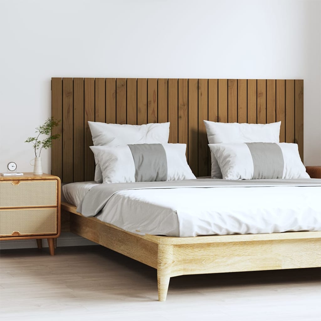 vidaXL Wall Headboard Honey Brown 159.5x3x60 cm Solid Wood Pine