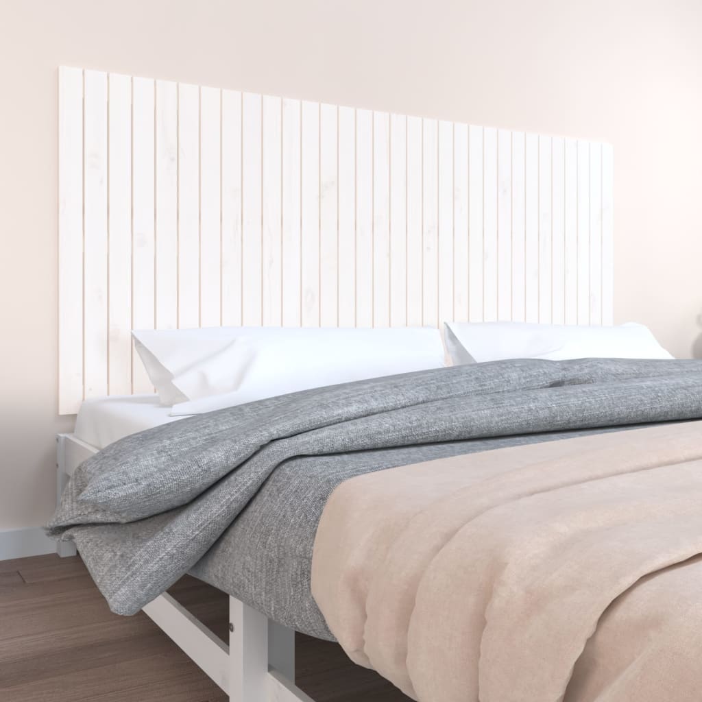 vidaXL Wall Headboard White 204x3x90 cm Solid Wood Pine