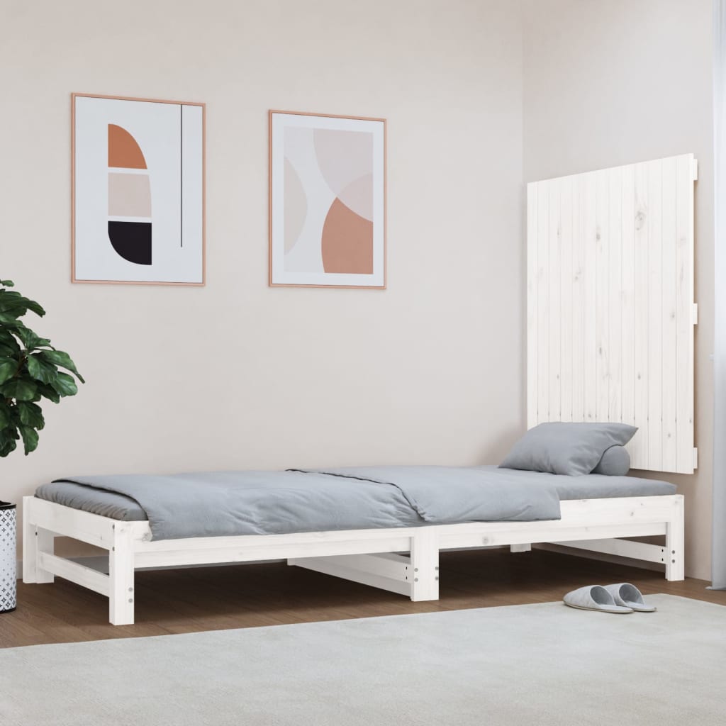 vidaXL Wall Headboard White 82.5x3x90 cm Solid Wood Pine