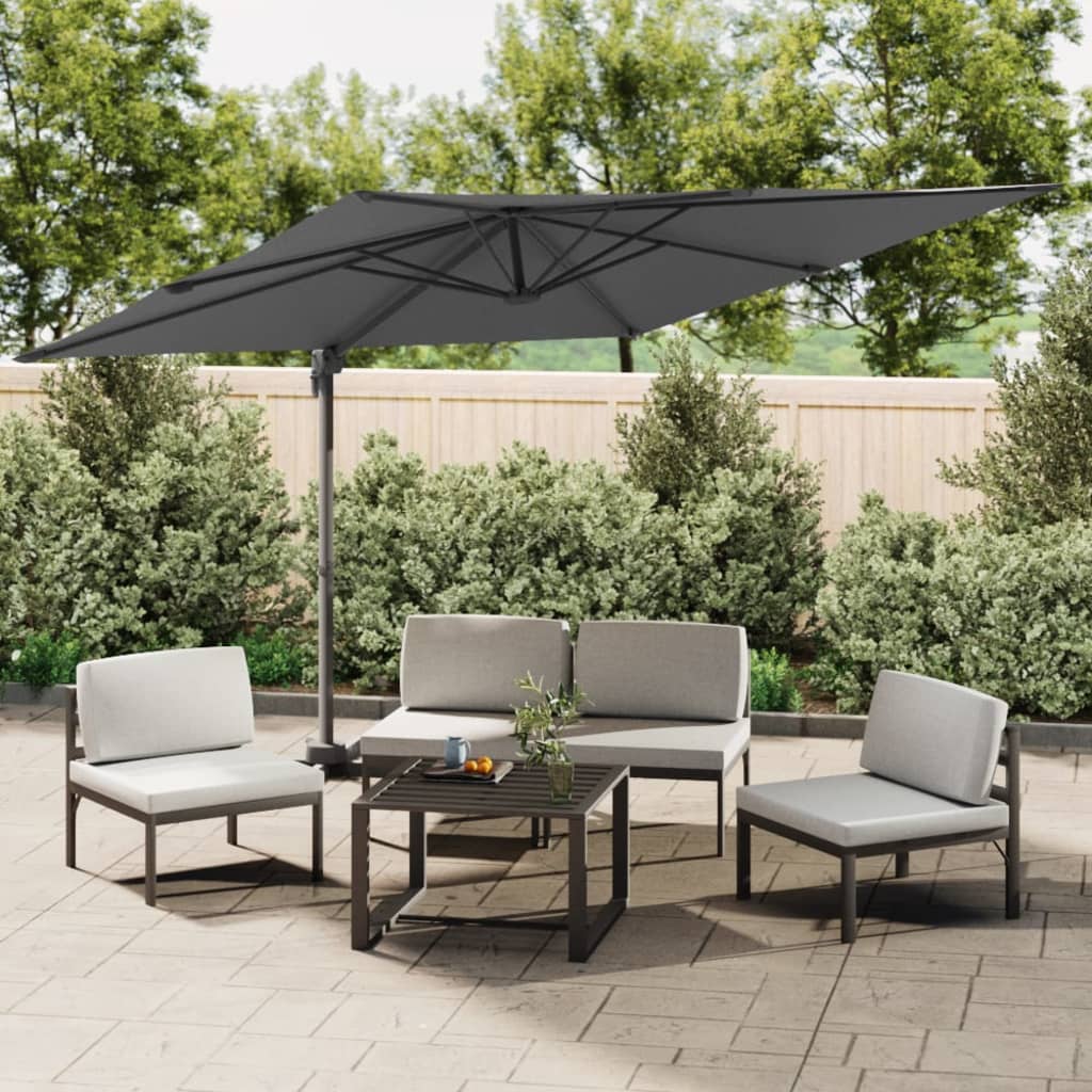 vidaXL Cantilever Umbrella with Aluminium Pole Anthracite 300x300 cm