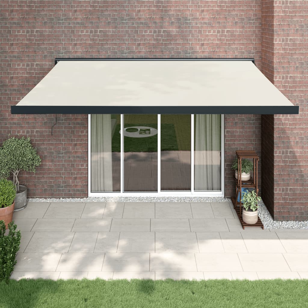 vidaXL Retractable Awning Cream 4x3 m Fabric and Aluminium