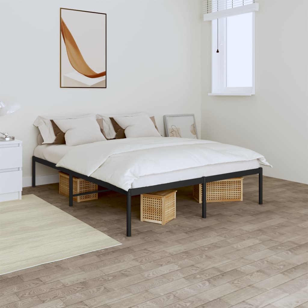 vidaXL Metal Bed Frame Black 140x200 cm