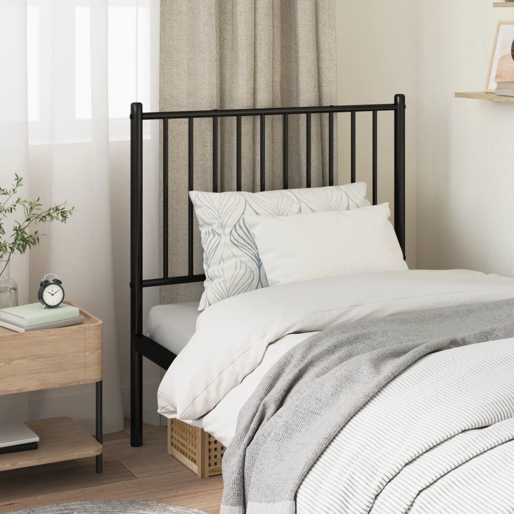 vidaXL Metal Headboard Black 80 cm