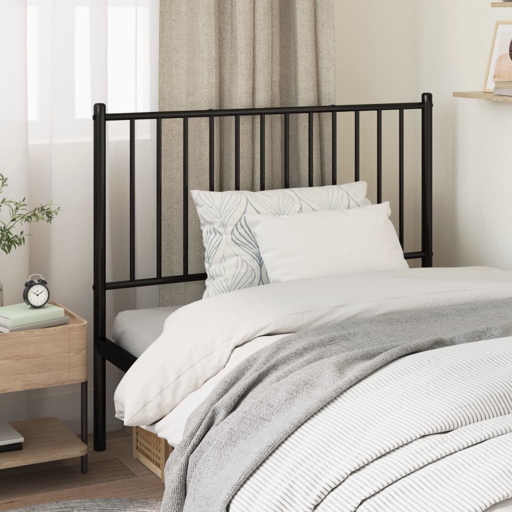 vidaXL Metal Headboard Black 100 cm