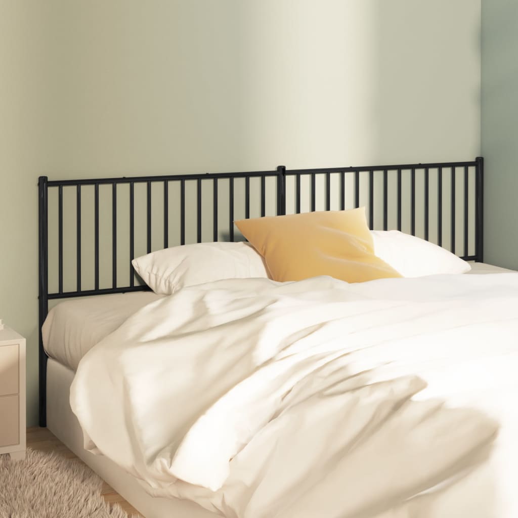 vidaXL Metal Headboard Black 200 cm