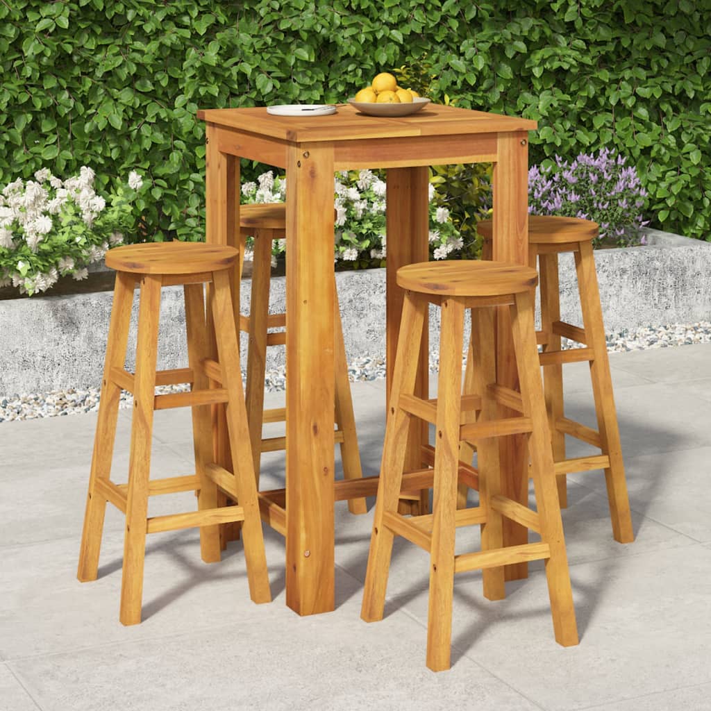 vidaXL 5 Piece Garden Dining Set Solid Wood Acacia