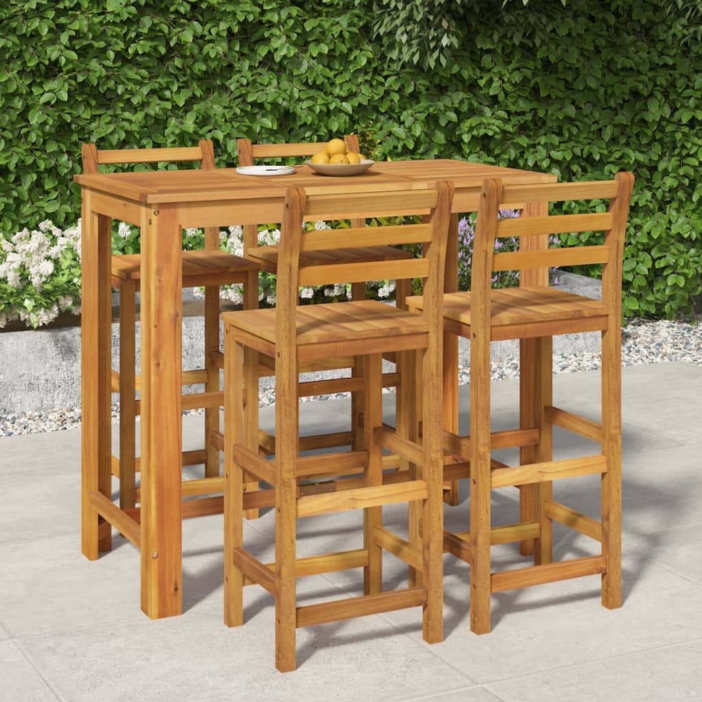 vidaXL 5 Piece Garden Dining Set Solid Wood Acacia