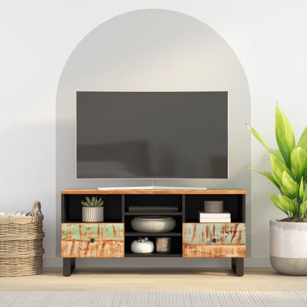 vidaXL TV Cabinet 100x33x46 cm Solid Wood Reclaimed and Engineered Wood