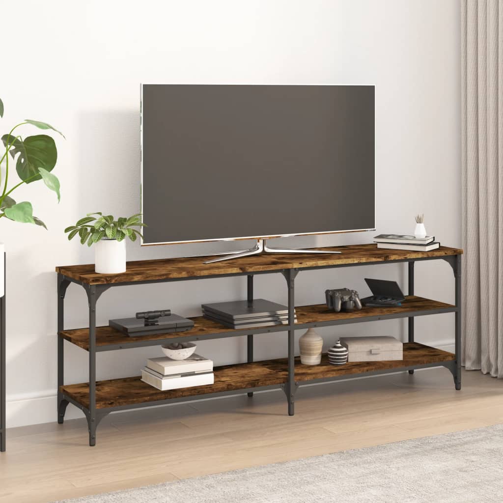 vidaXL TV Cabinet Smoked Oak 140x30x50 cm Engineered Wood