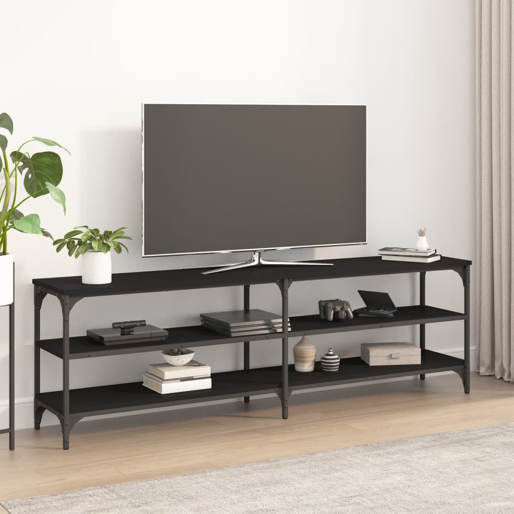 vidaXL TV Cabinet Black 160x30x50 cm Engineered Wood