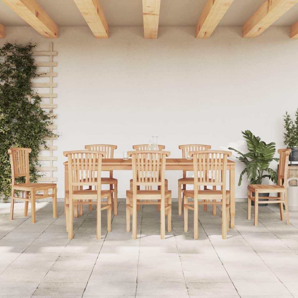 vidaXL 9 Piece Garden Dining Set Solid Wood Teak