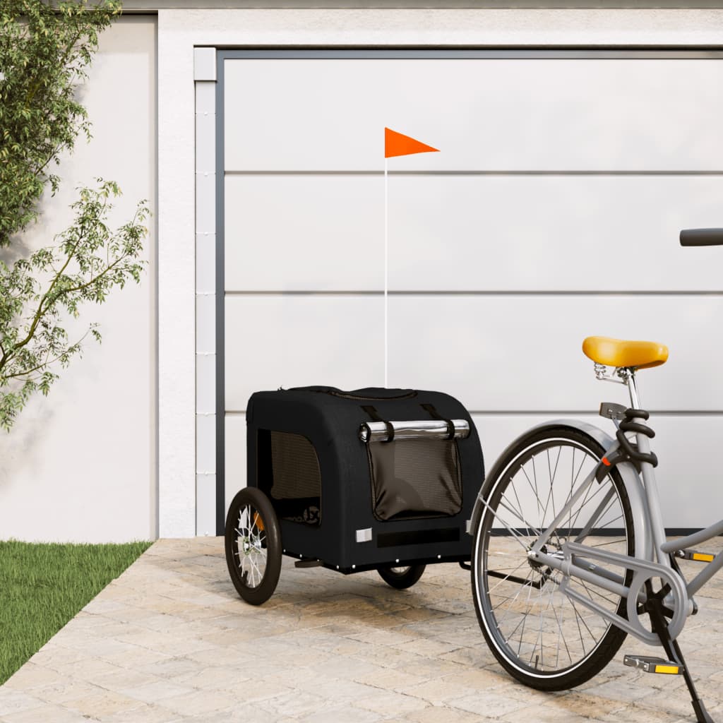 vidaXL Dog Bike Trailer Black Oxford Fabric and Iron