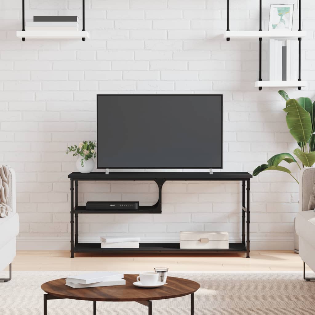 vidaXL TV Cabinet Black 103x38x46.5 cm Engineered Wood and Steel