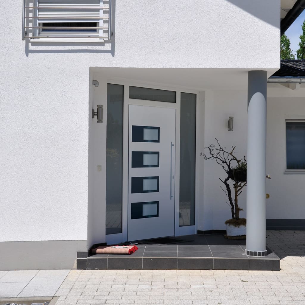 vidaXL Front Door White 110x210 cm Aluminium and PVC