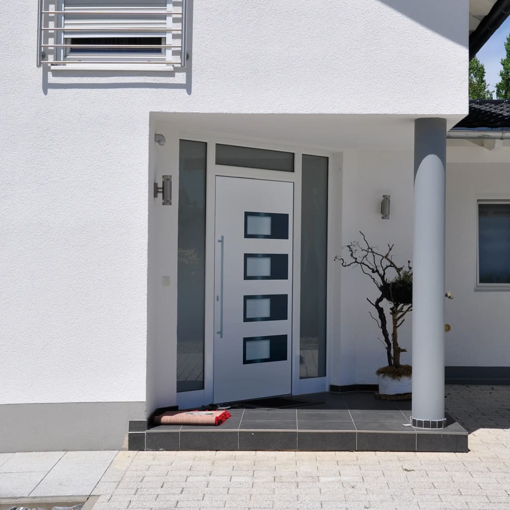vidaXL Front Door White 100x210 cm Aluminium and PVC
