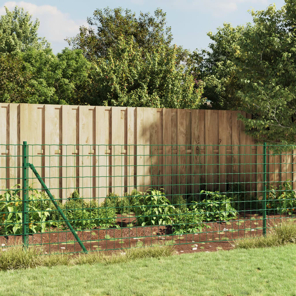 vidaXL Wire Mesh Fence Green 0.8x10 m Galvanised Steel