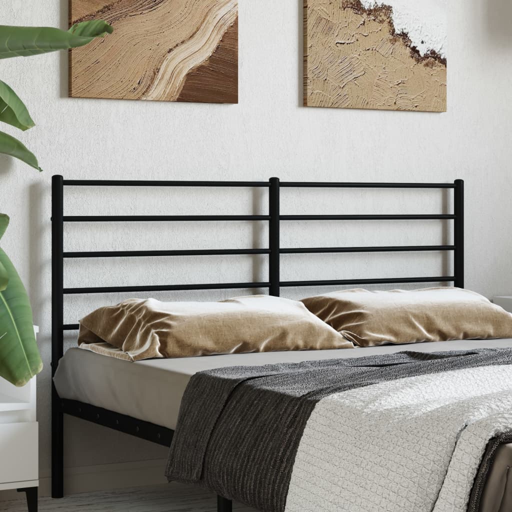 vidaXL Metal Headboard Black 140 cm
