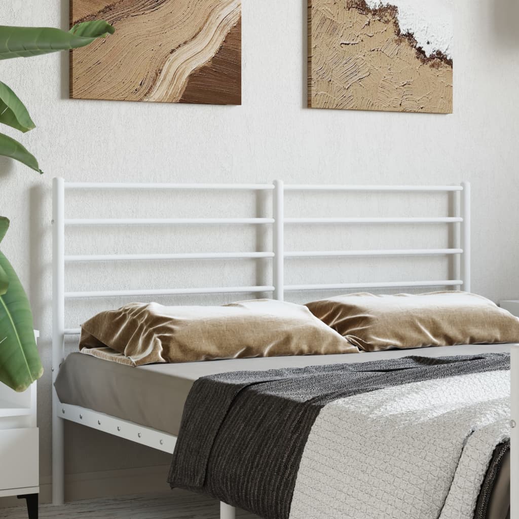 vidaXL Metal Headboard White 160 cm
