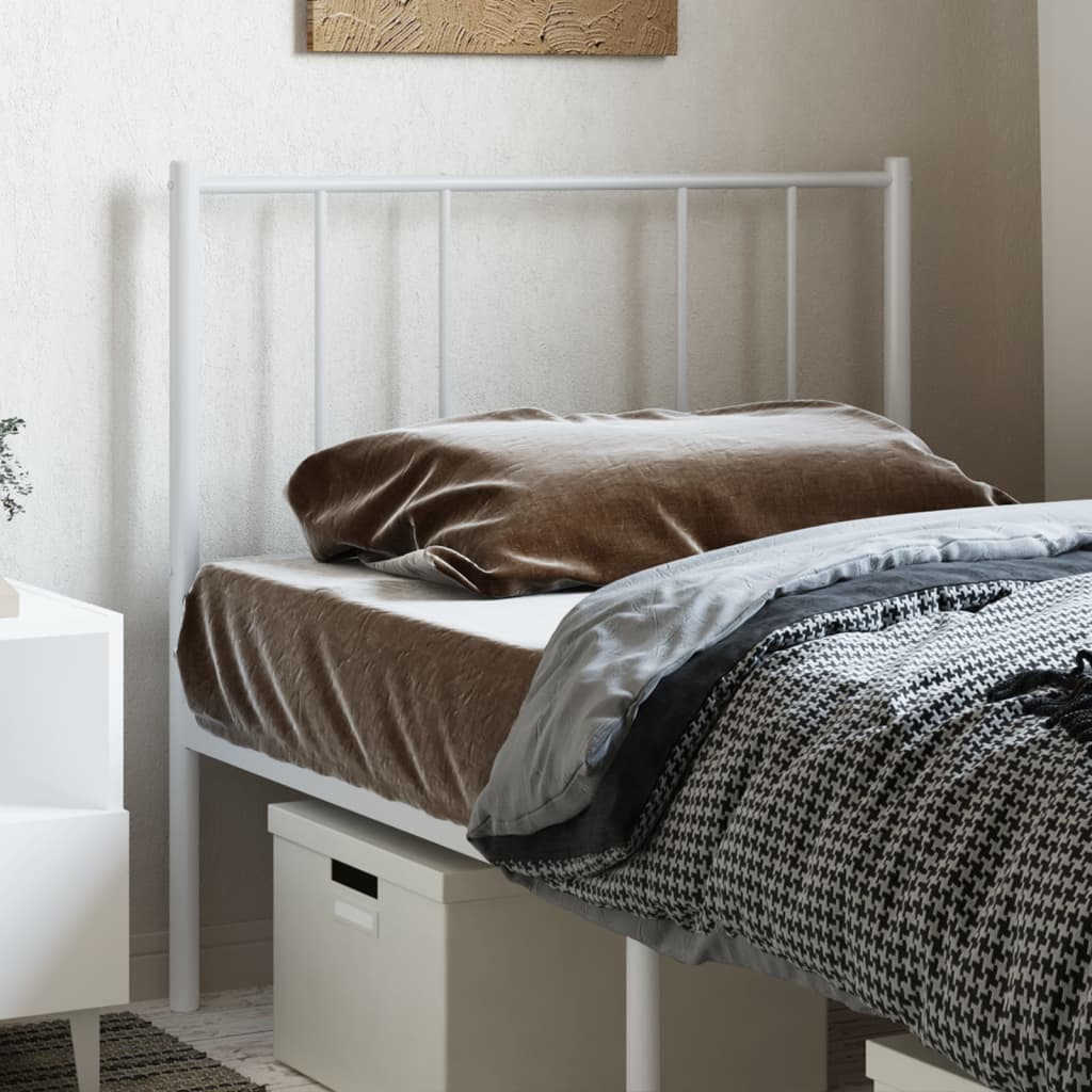vidaXL Metal Headboard White 90 cm