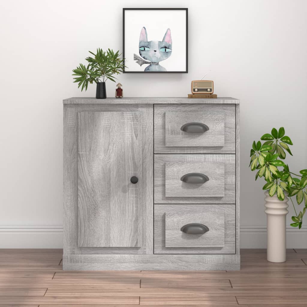 vidaXL Sideboard Grey Sonoma 70x35.5x67.5 cm Engineered Wood