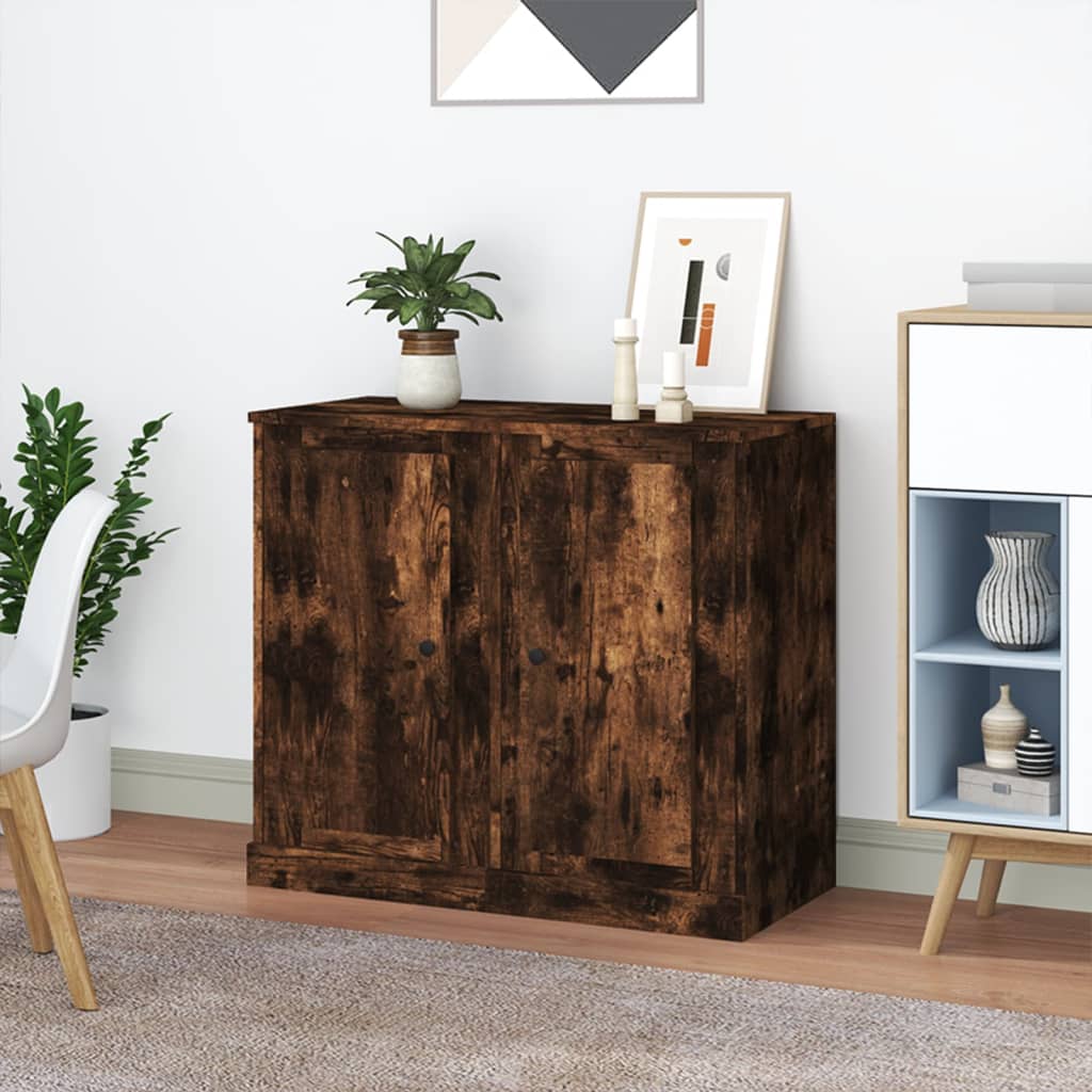 vidaXL Sideboards 2 pcs Smoked Oak 37.5x35.5x67.5 cm Engineered Wood