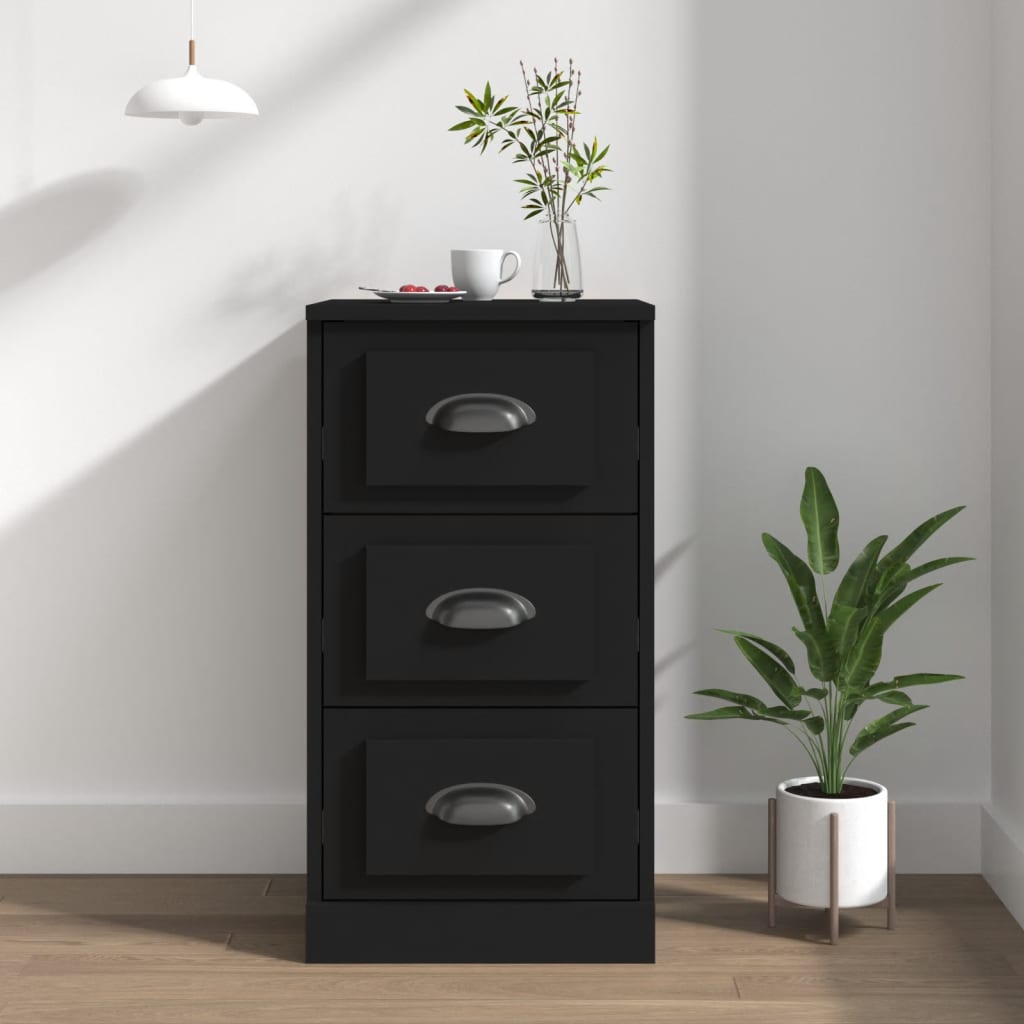 vidaXL Sideboard Black 36x35.5x67.5 cm Engineered Wood