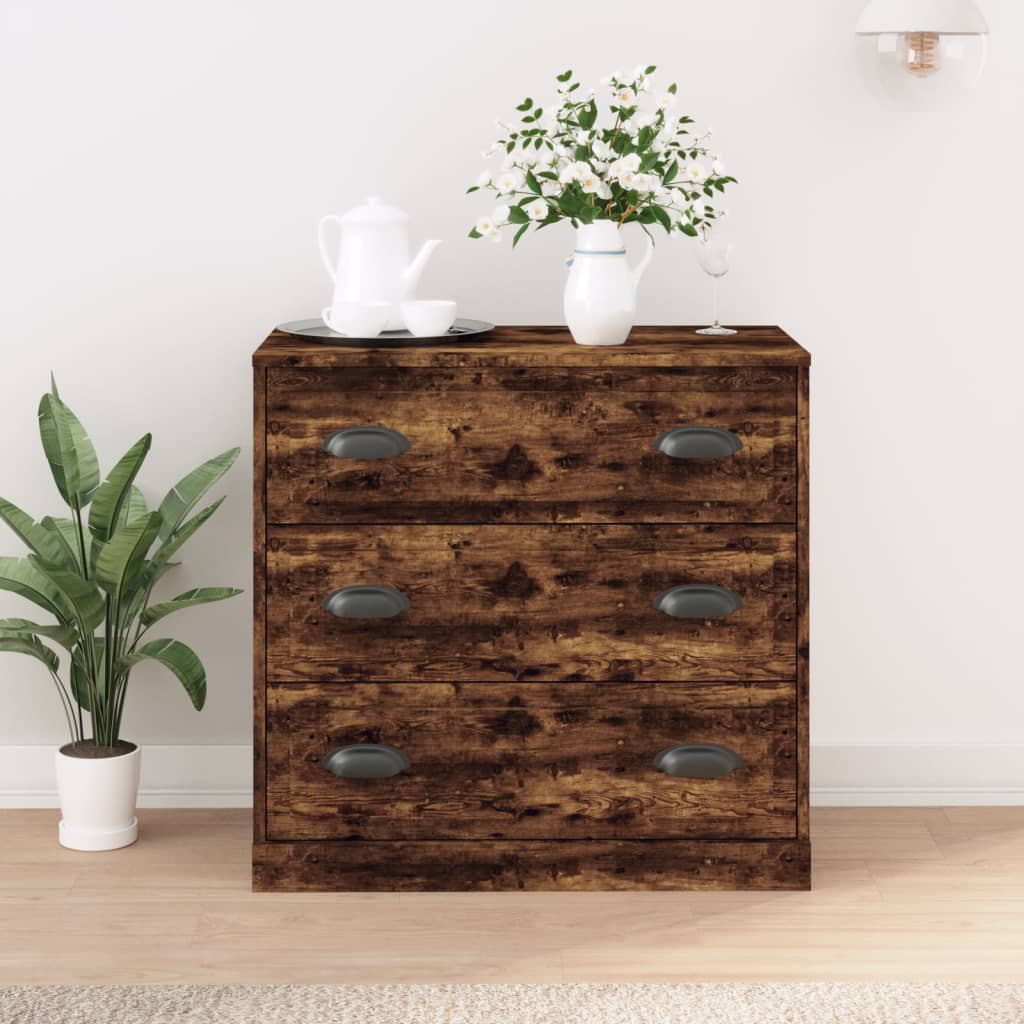 vidaXL Sideboard Smoked Oak 70x35.5x67.5 cm Engineered Wood