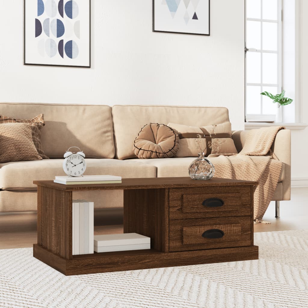 vidaXL Coffee Table Brown Oak 90x50x35 cm Engineered Wood