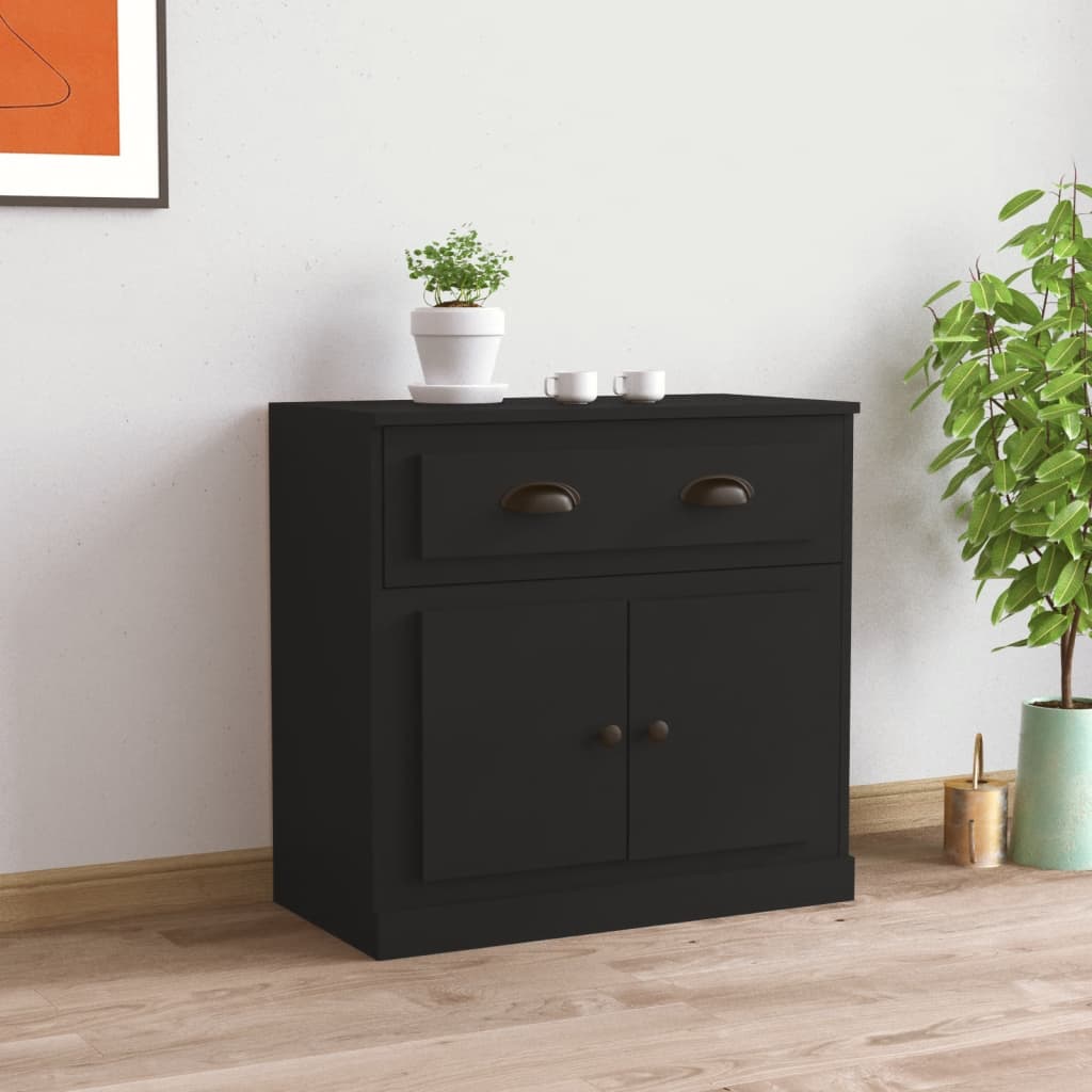 vidaXL Sideboard Black 70x35.5x67.5 cm Engineered Wood