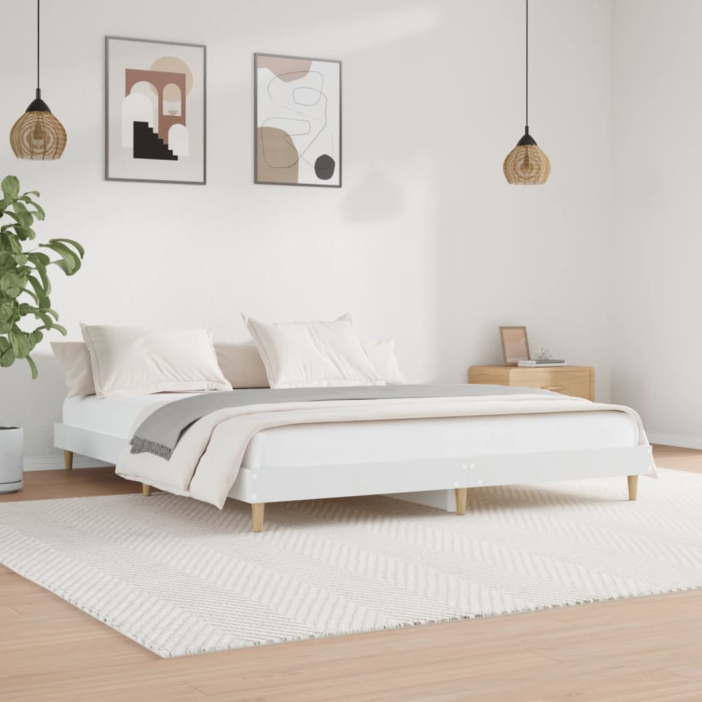 vidaXL Bed Frame White 120x200 cm Engineered Wood