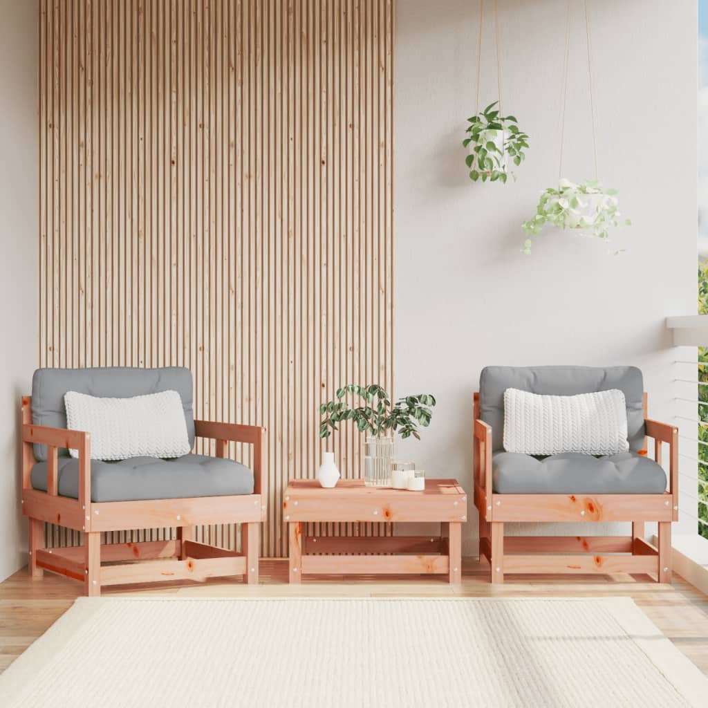 vidaXL Garden Chairs with Cushions 2 pcs Solid Wood Douglas