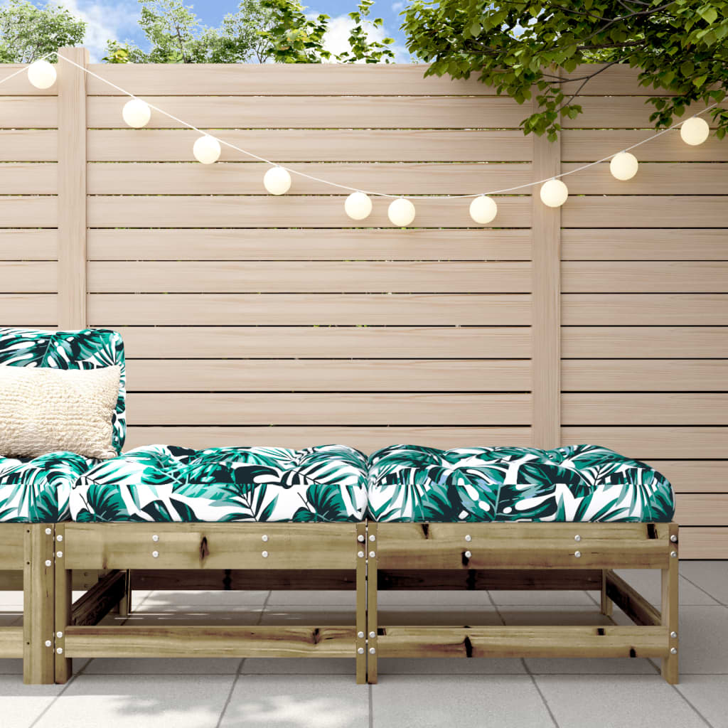 vidaXL Garden Footstools with Cushions 2pcs Impregnated Wood Pine