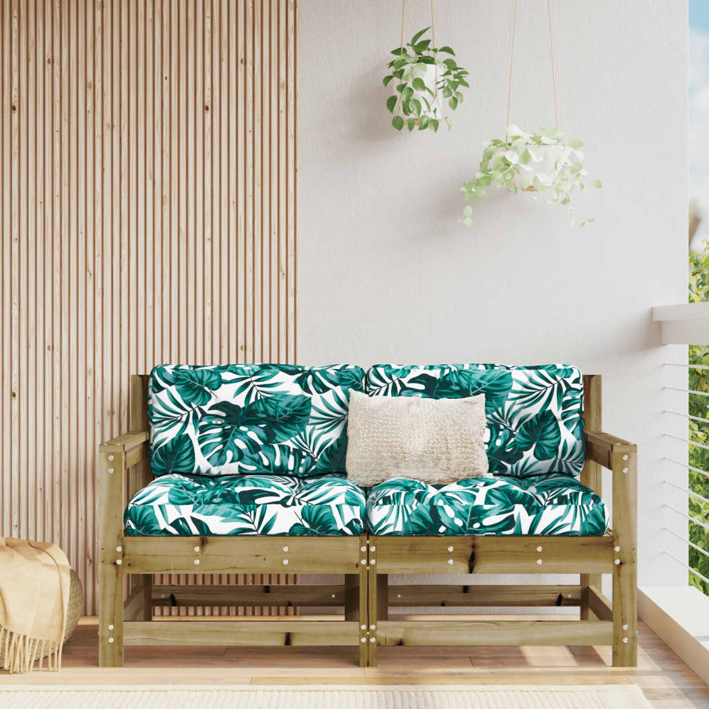 vidaXL Garden Chairs with Cushions 2 pcs Impregnated Wood Pine