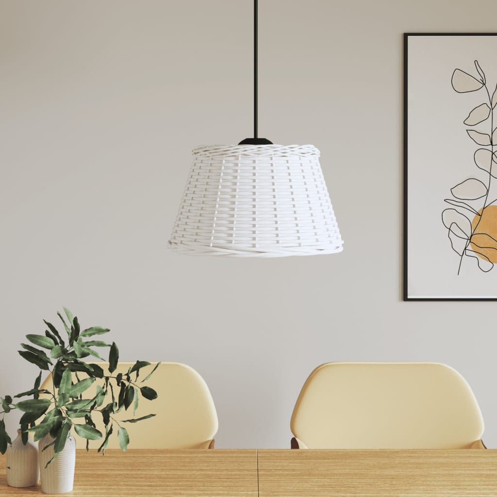 vidaXL Ceiling Lamp Shade White Ì÷50x30 cm Wicker