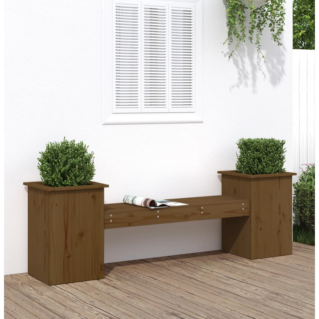 vidaXL Planter Bench Honey Brown 184.5x39.5x56.5 cm Solid Wood Pine