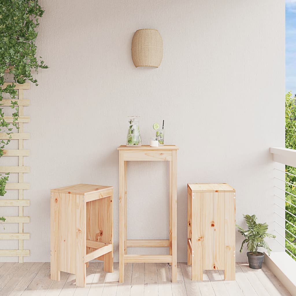 vidaXL Bar Stools 2 pcs 40x36x75 cm Solid Wood Pine