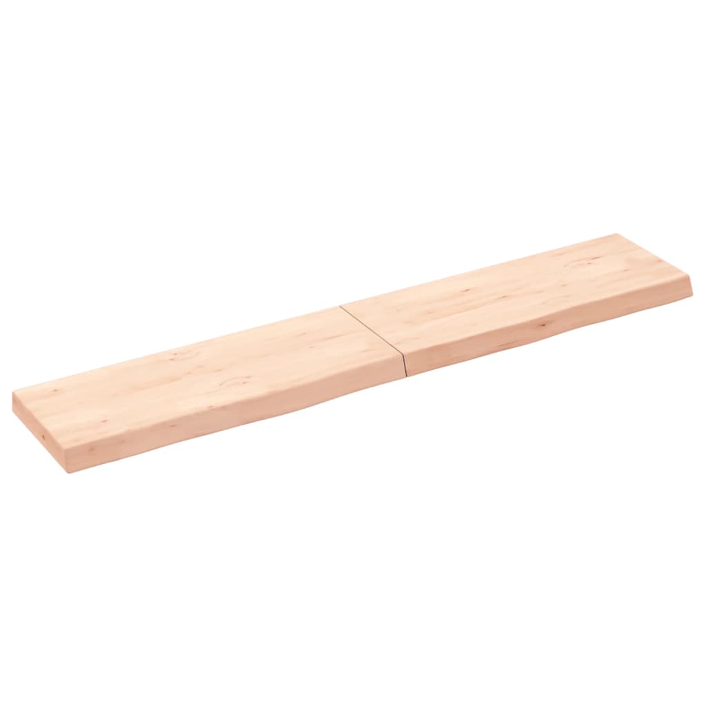 vidaXL Wall Shelf 160x30x(2-6) cm Untreated Solid Wood Oak