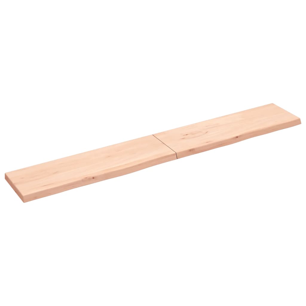 vidaXL Wall Shelf 200x30x(2-4) cm Untreated Solid Wood Oak