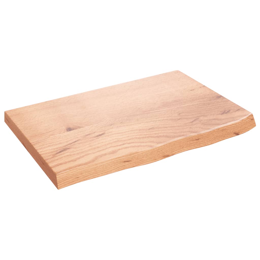 vidaXL Wall Shelf Light Brown 60x40x(2-4) cm Treated Solid Wood Oak