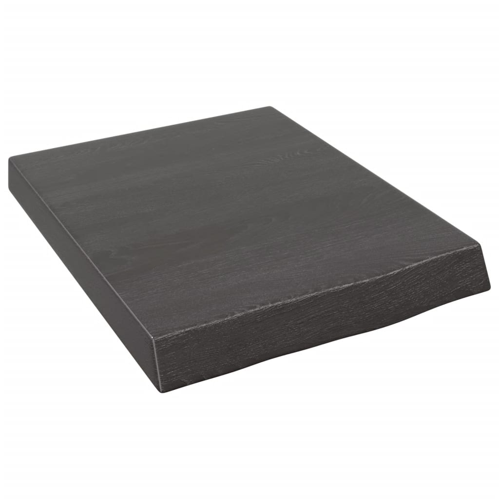 vidaXL Wall Shelf Dark Grey 40x50x(2-6) cm Treated Solid Wood Oak