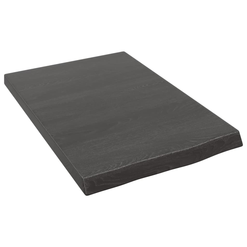 vidaXL Wall Shelf Dark Grey 40x60x(2-4) cm Treated Solid Wood Oak