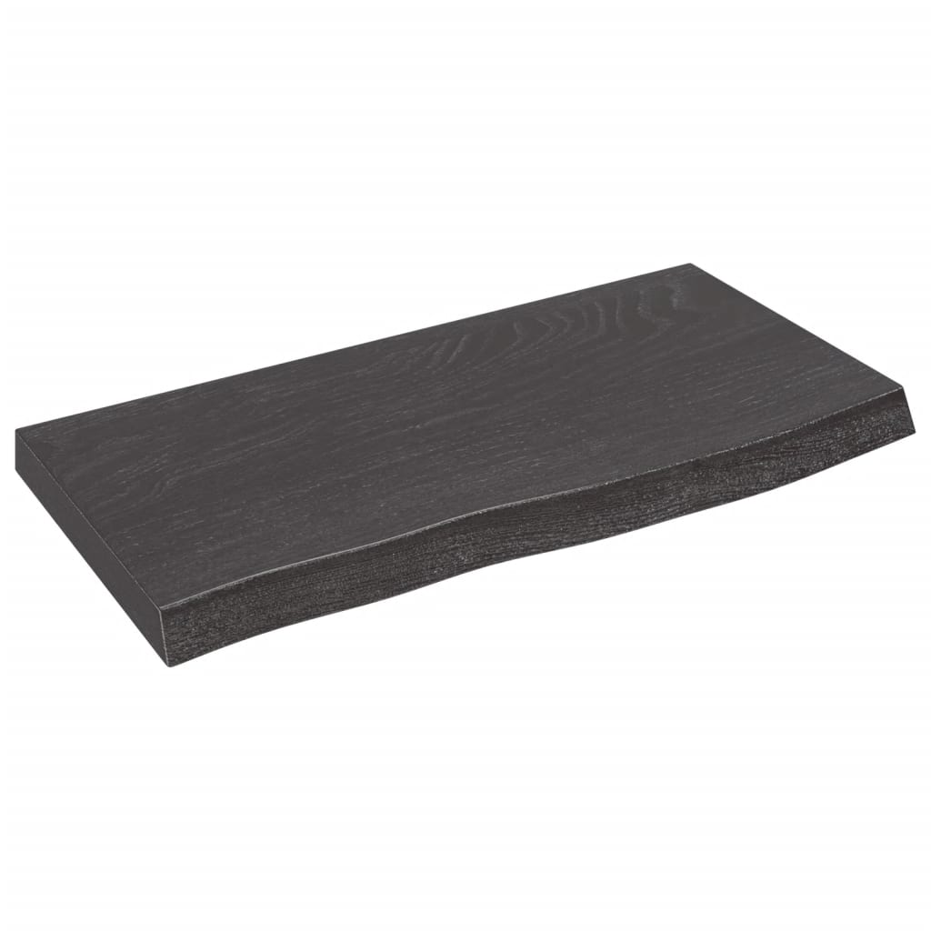 vidaXL Wall Shelf Dark Grey 60x30x(2-4) cm Treated Solid Wood Oak
