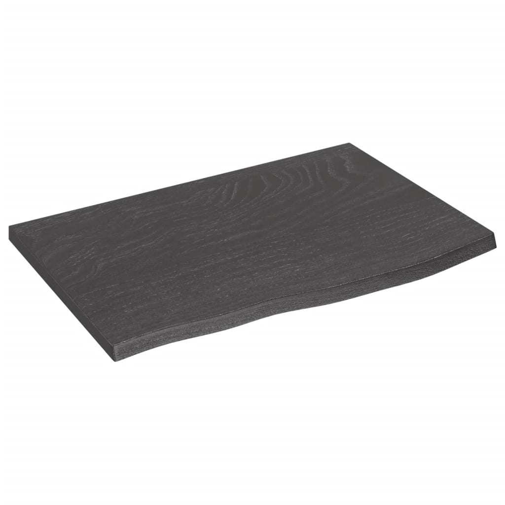vidaXL Wall Shelf Dark Grey 60x40x2 cm Treated Solid Wood Oak